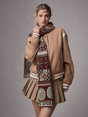 Anthropologie Mariel Icon Scarf Football Fair Isle NWT